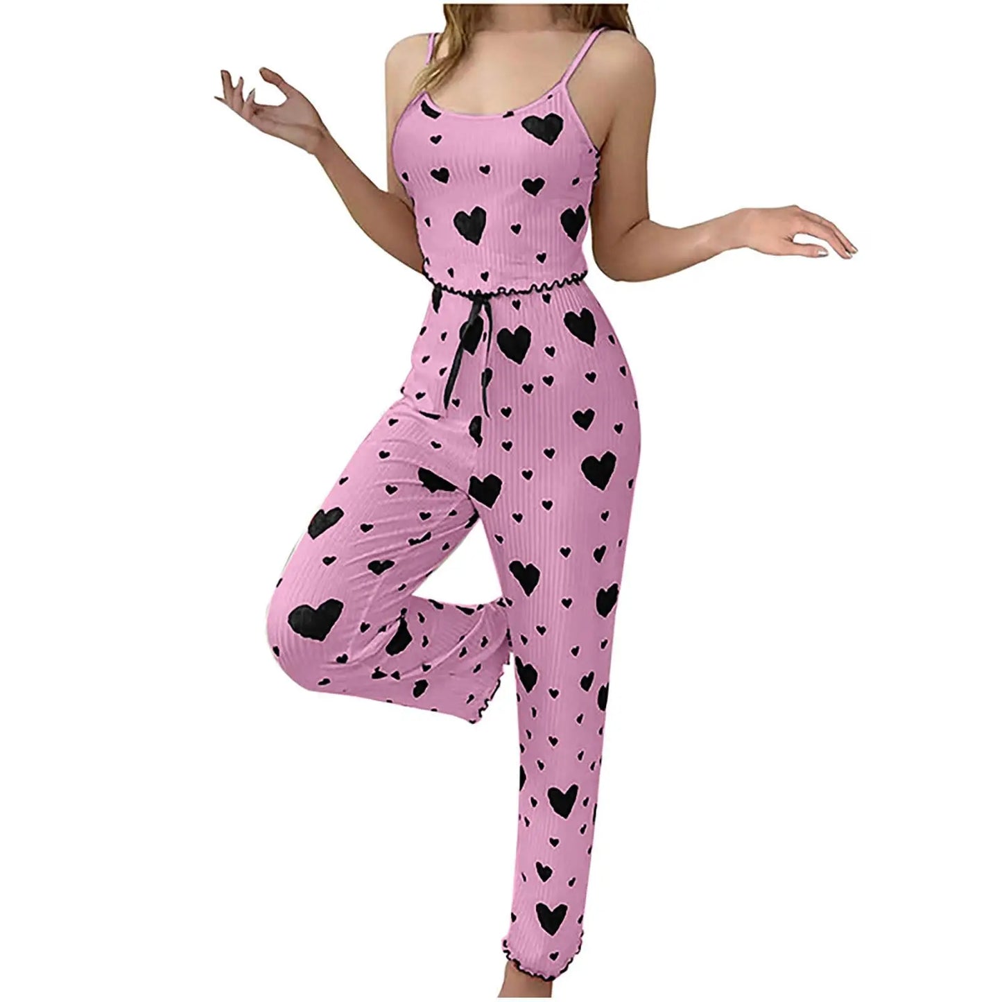 Women pajamas plus size pajamas set 2 piece short vest + trouser