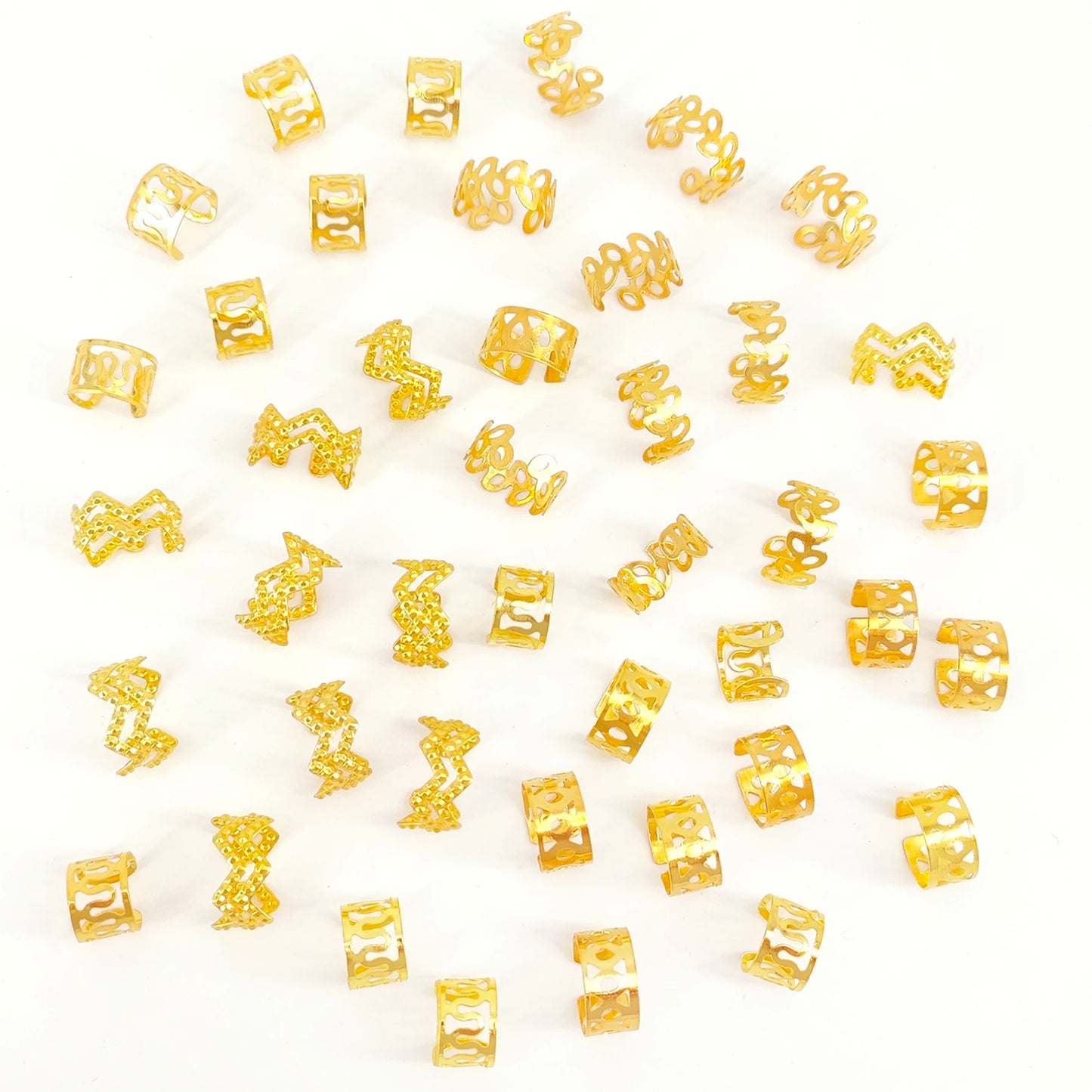 42pcs metal cutout simple fashion Braided Hair Rings,