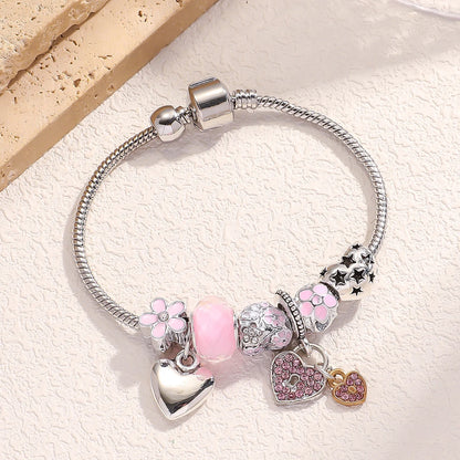 1PC  Multi Element Beaded Love Pan Bracelet