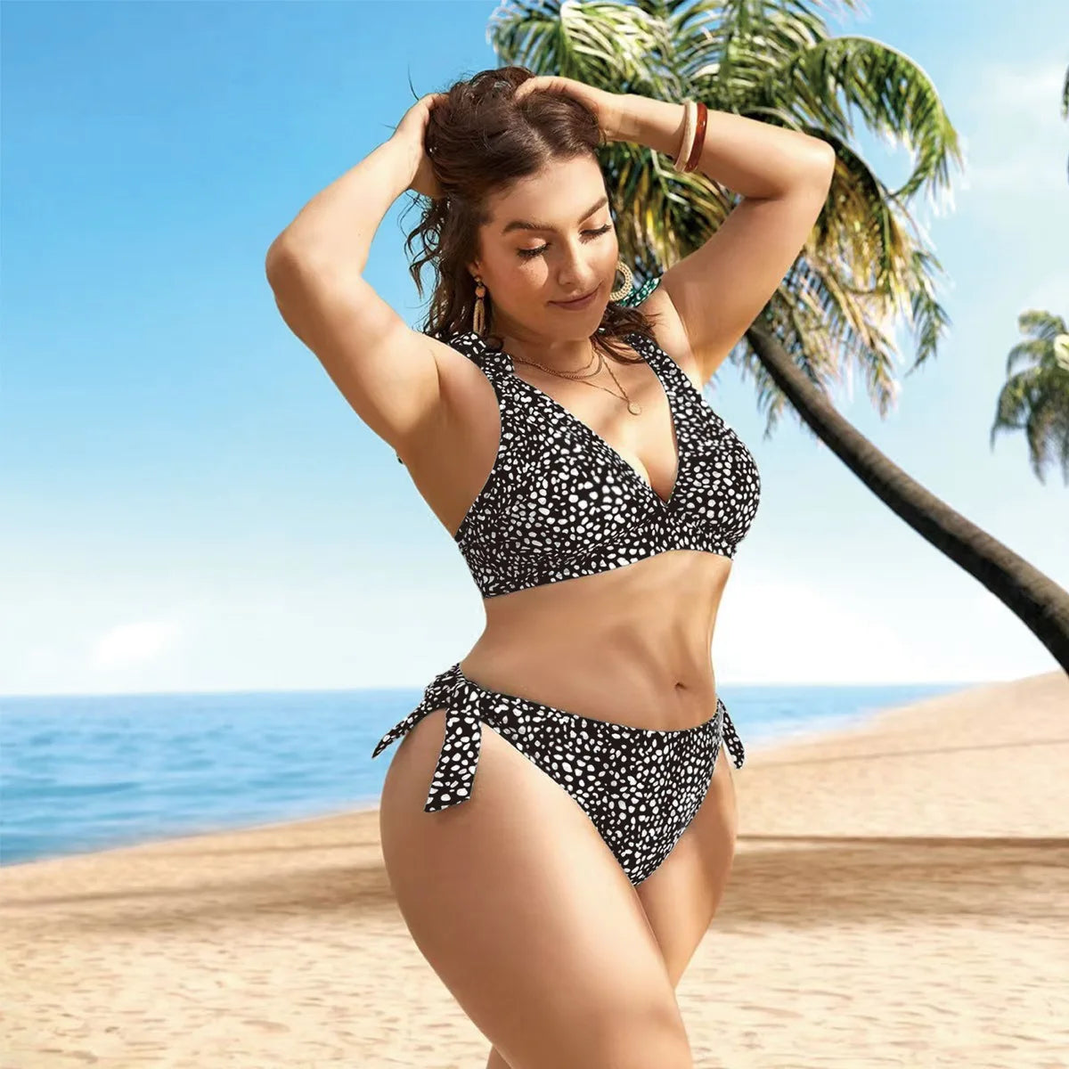 2025 Sexy Print 2 Piece Plus Size Bikini Set