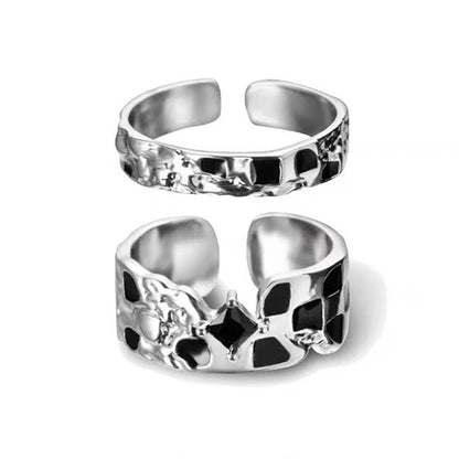 2PCS New Couple Rings For Women Sun Moon Dolphin Wings Cross Matching Jewelry Finger Open Adjustable Couple Engagement Ring