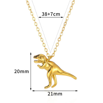 2025 Trendy Dinosaurs Pendant Necklace For Girls Boys Gold Color Wildlife Choker