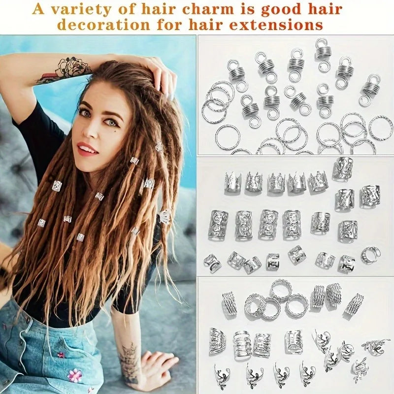 280pcsBraid Jewelry Accessories Silvery Metal Hair