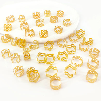 42pcs metal cutout simple fashion Braided Hair Rings,