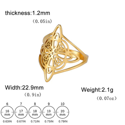 Witchcraft Witch Knot Ring Stainless Steel Finger Rings