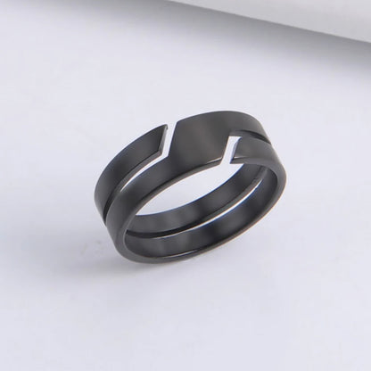 Stainless Steel Ring for Men Women Black Minimalist