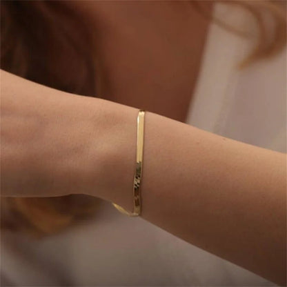 Chain Bracelet Women Men Stainless Steel Gold Color 2/3/4/5mm