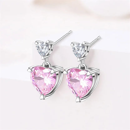 925 Sterling Silver Romantic Pink Bow Earrings