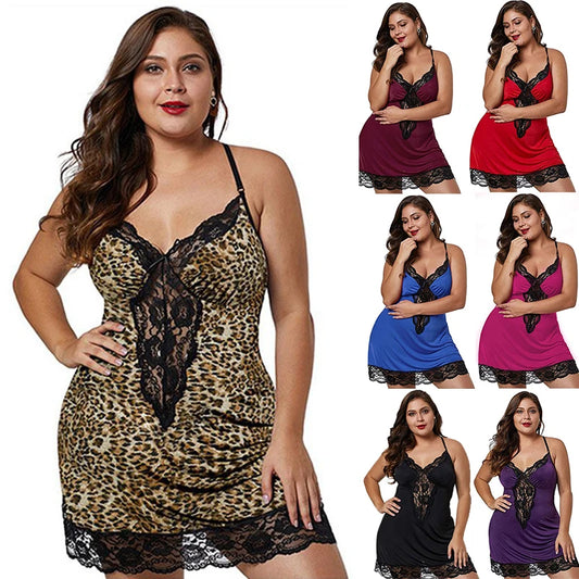 Women Spaghetti Straps Sexy Sleepdress Plus Size Nightdress