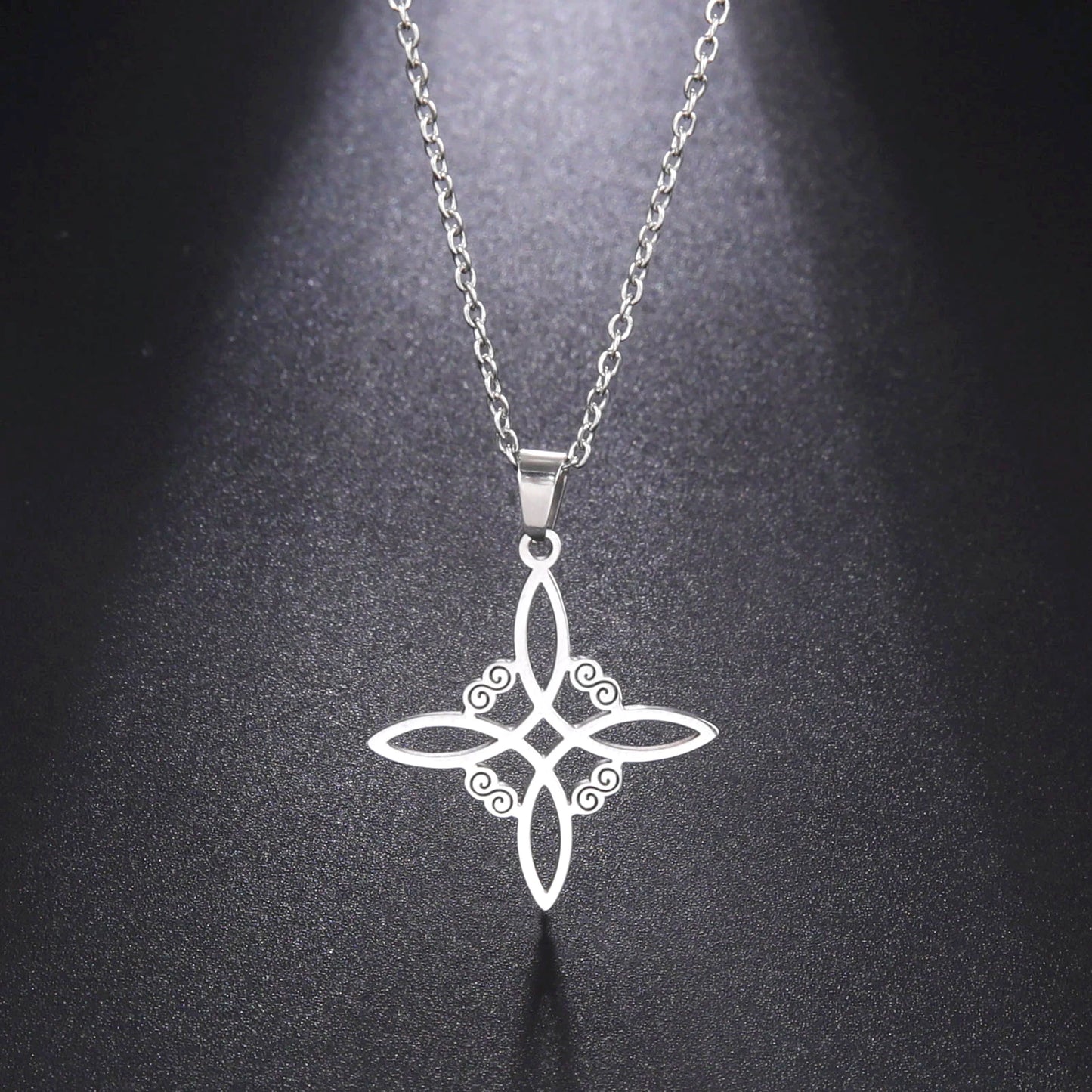 Wicca Witchcraft Witch Knot Necklace Stainless Steel